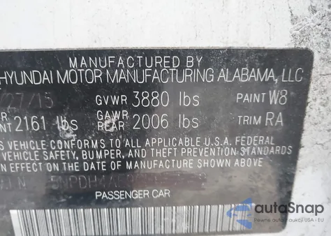 2016 Hyundai Elantra Se from USA, damaged, VIN 5NPDH4AE9GH667559